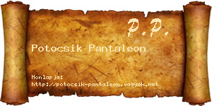 Potocsik Pantaleon névjegykártya